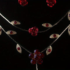 Red Rose Flower Necklace for Weddings & Bridal Accessories