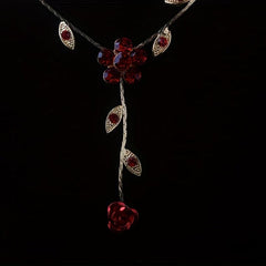 Red Rose Flower Necklace for Weddings & Bridal Accessories
