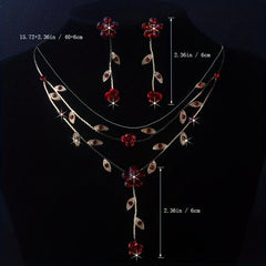 Red Rose Flower Necklace for Weddings & Bridal Accessories
