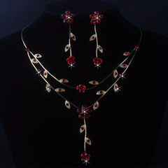 Red Rose Flower Necklace for Weddings & Bridal Accessories