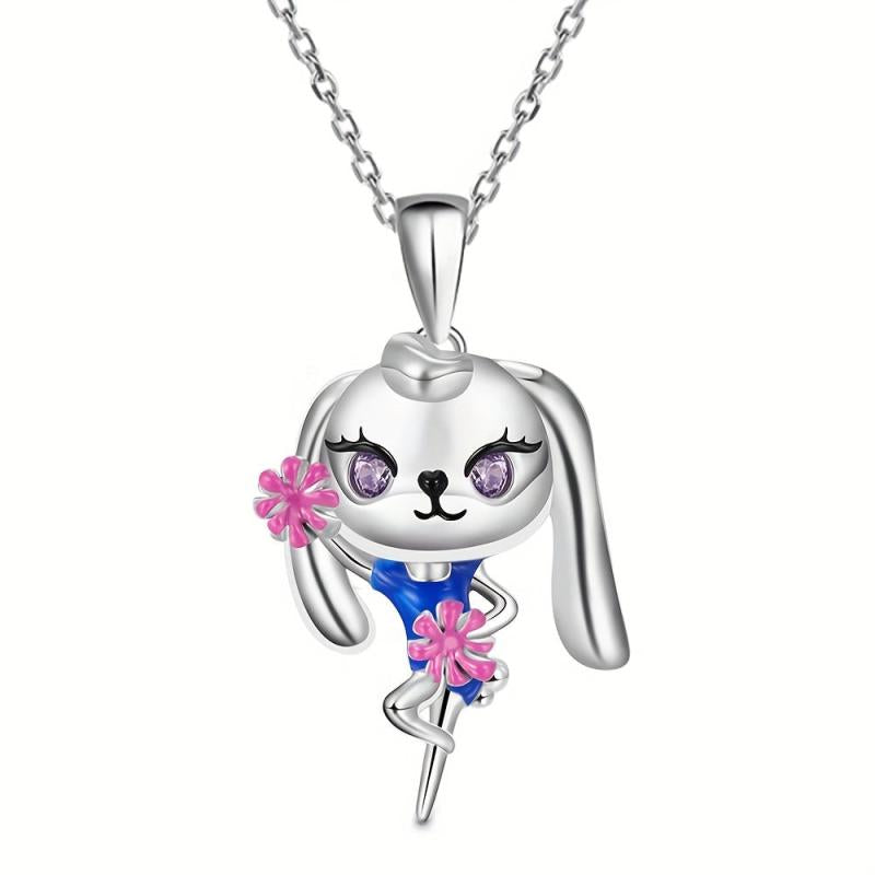 Enthusiasm Cheerleader Rabbit Pendant Necklace Women's Jewelry