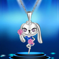 Enthusiasm Cheerleader Rabbit Pendant Necklace Women's Jewelry