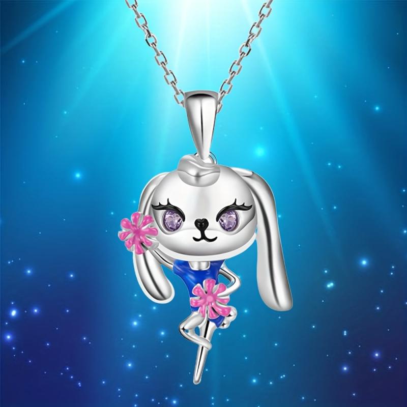 Enthusiasm Cheerleader Rabbit Pendant Necklace Women's Jewelry