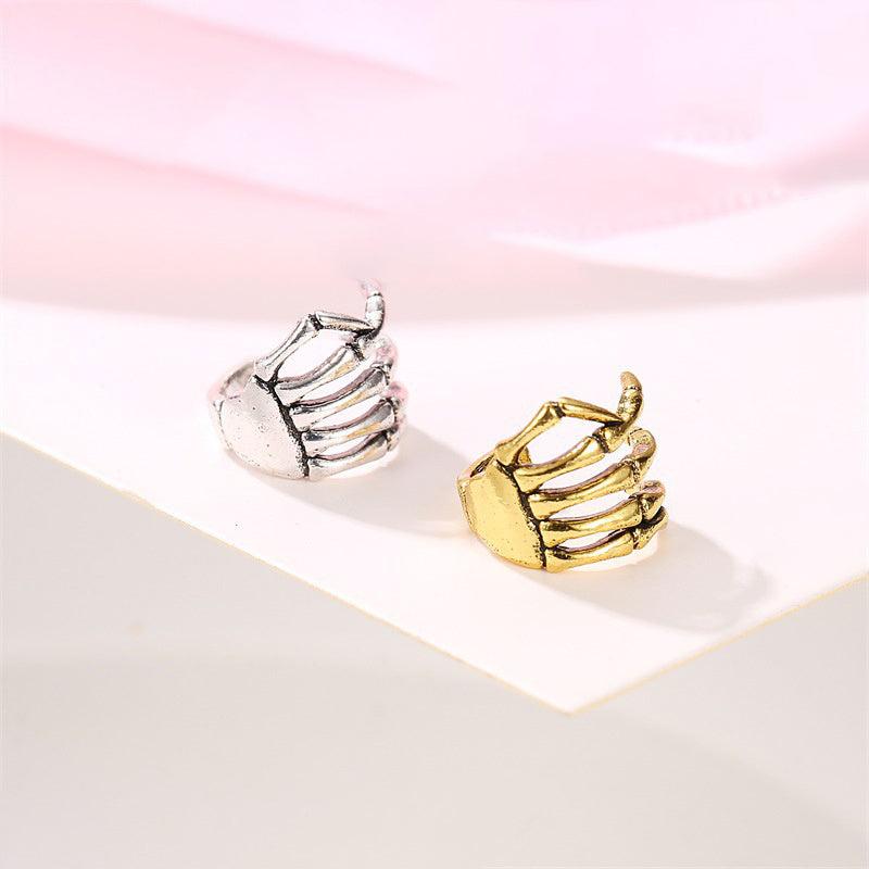 Punk Style Skull Hand Spine Ear Bone Clip Ear Cuff