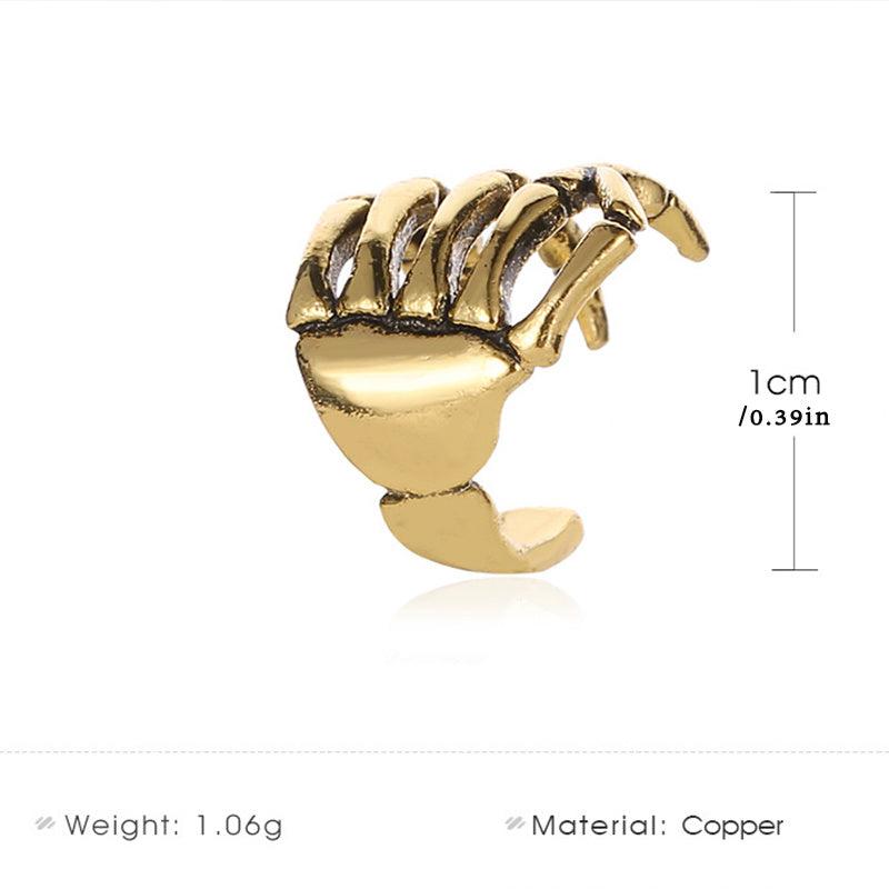 Punk Style Skull Hand Spine Ear Bone Clip Ear Cuff