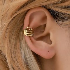 Punk Style Skull Hand Spine Ear Bone Clip Ear Cuff