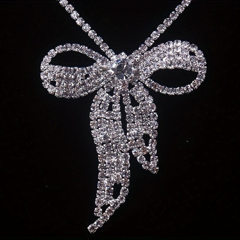 Rhinestone Tassel Pendant Necklace for Bridal Jewelry