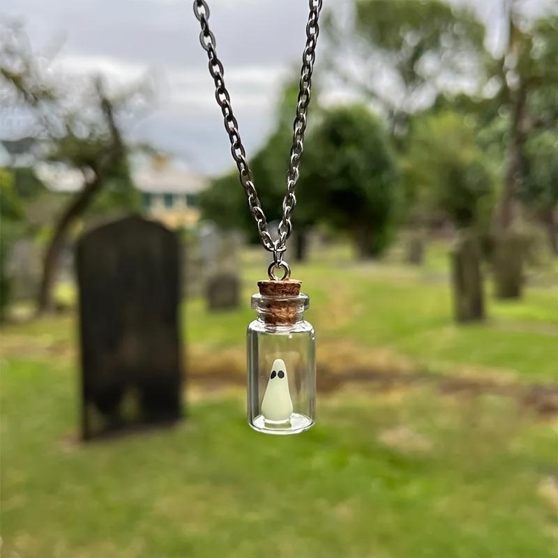 Mini Ghost Necklace Halloween Glow In The Dark Pendant