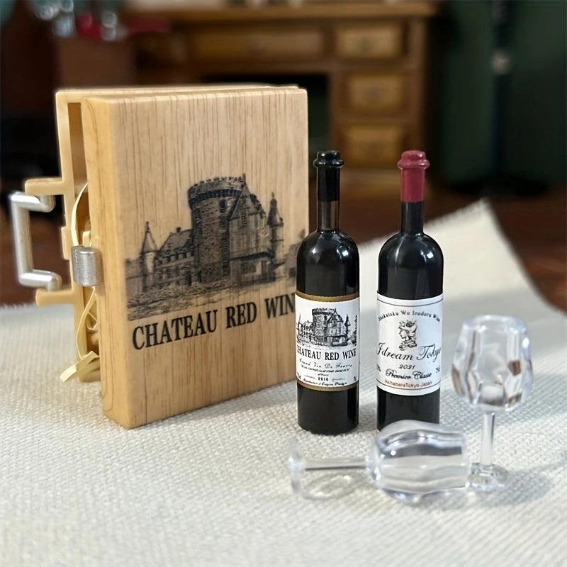 Toy House Accessories Food Play Children's Play House Toys Red Wine Box Set