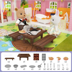 Mini Doll House Toy Play House Plastic Assembly Furniture Accessories
