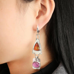 Vintage Metal Pendant Drop Earrings Women Party Jewelry