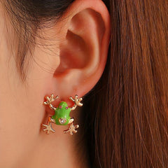 Creative Frog Stud Earrings European American Carton Animal Ear Jewelry