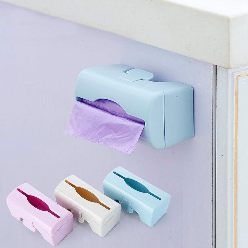Wall Mounted Trash Bags Holder Kitchen Plastic Bag Container Bathroom