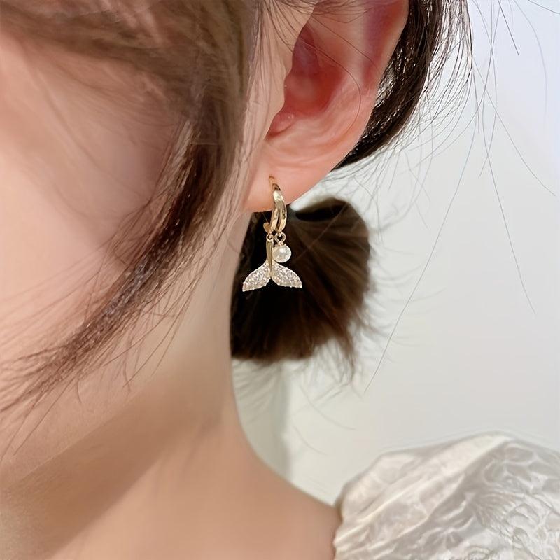 Fishtail Compact Bow Temperament Fairy Earrings