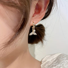 Fishtail Compact Bow Temperament Fairy Earrings