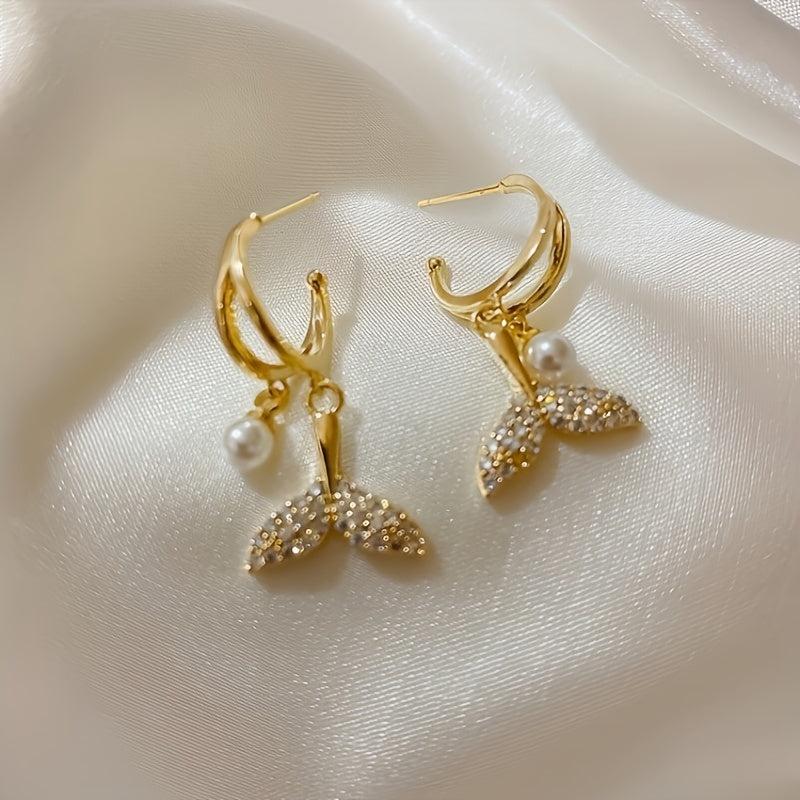 Fishtail Compact Bow Temperament Fairy Earrings