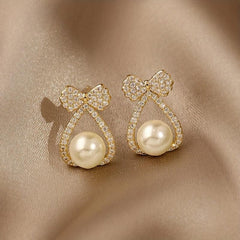 Fishtail Compact Bow Temperament Fairy Earrings