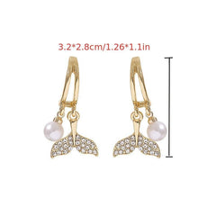 Fishtail Compact Bow Temperament Fairy Earrings