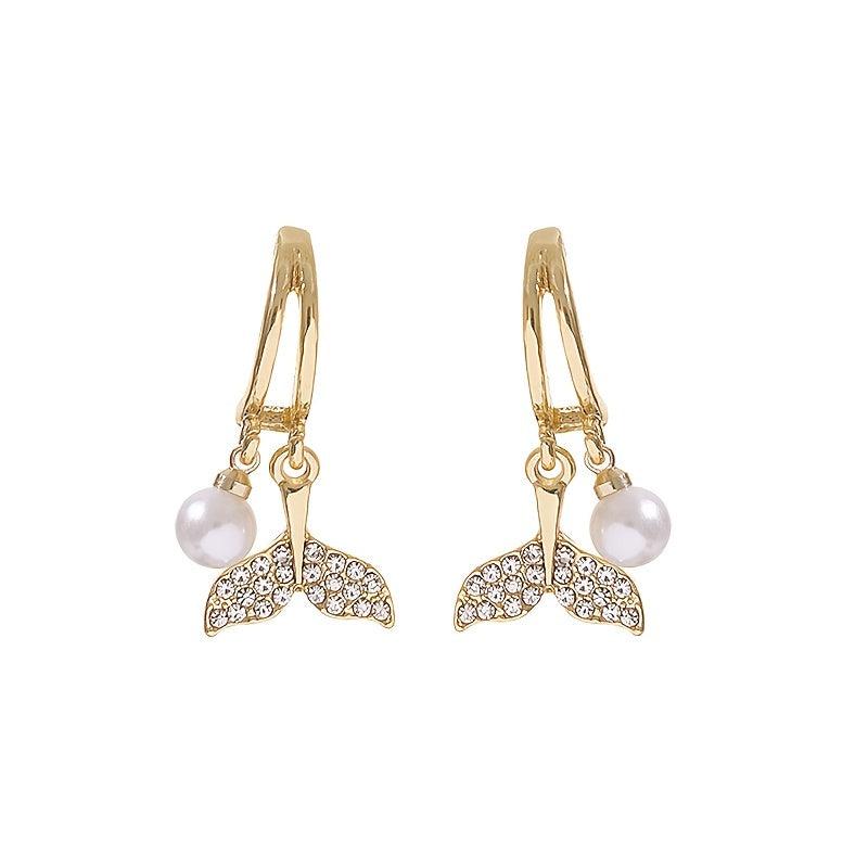 Fishtail Compact Bow Temperament Fairy Earrings