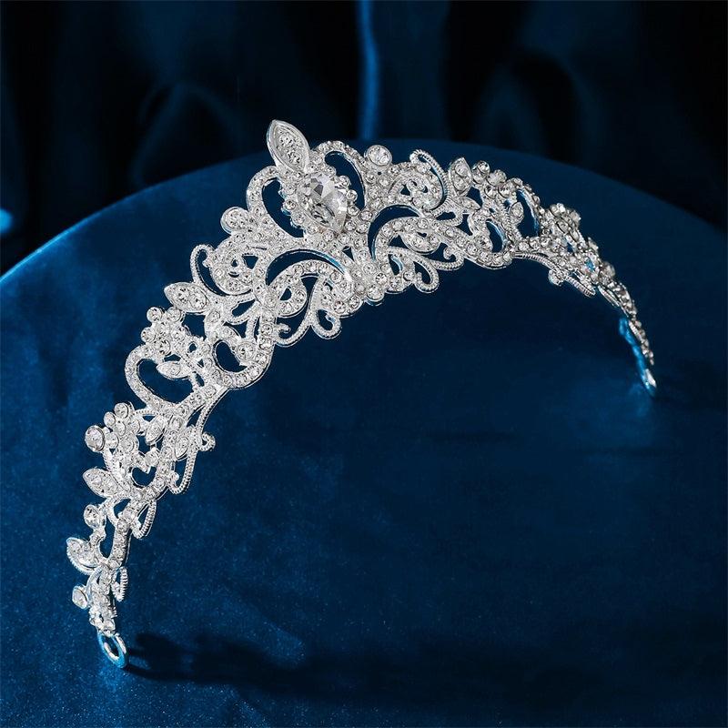 Silvery Crystal Princess Crown Headwear