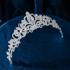 Silvery Crystal Princess Crown Headwear