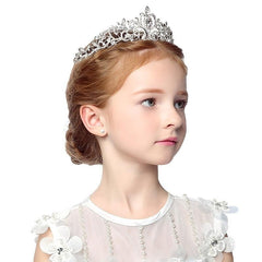 Silvery Crystal Princess Crown Headwear