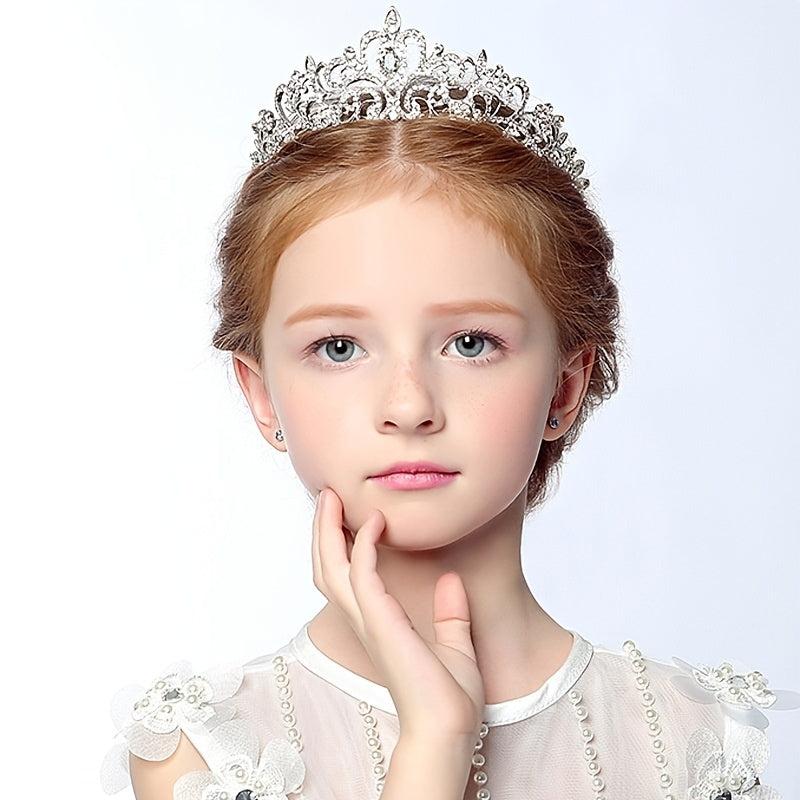 Silvery Crystal Princess Crown Headwear