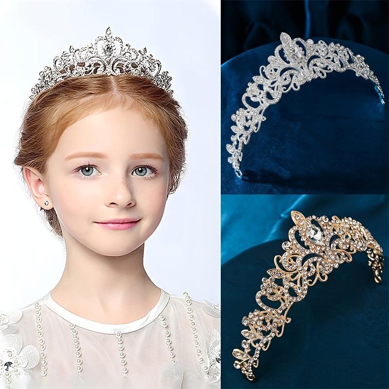 Silvery Crystal Princess Crown Headwear