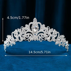 Silvery Crystal Princess Crown Headwear