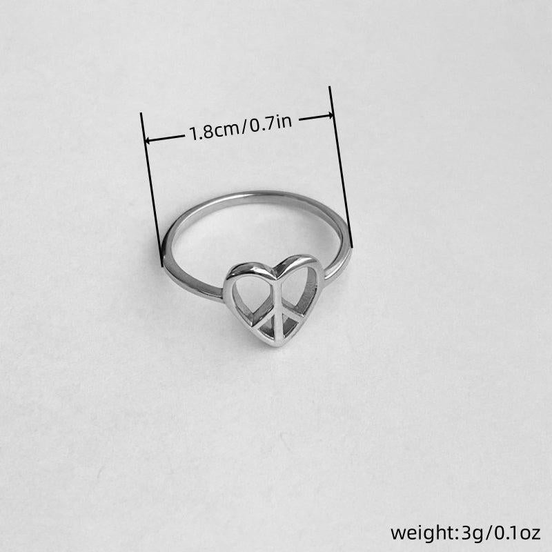 Heart Peace Ring Women Party Jewelry