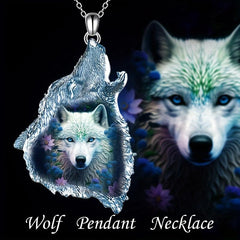 Crystal Wolf Unisex Pendant Necklace - Birthday Anniversary Daily Wear