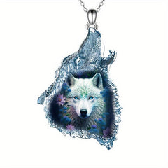 Crystal Wolf Unisex Pendant Necklace - Birthday Anniversary Daily Wear