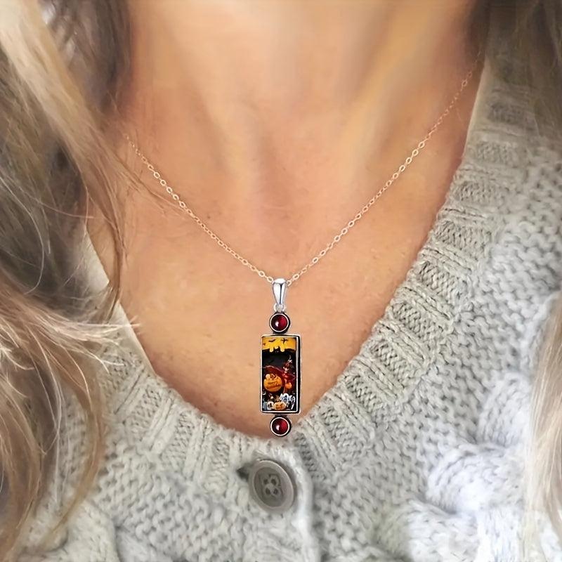 Cartoon Pumpkin Skull Horror Pendant Necklace Girls Halloween Jewelry