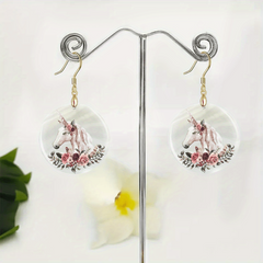 Cartoon Unicorn Acrylic Earrings Retro Party Jewelry