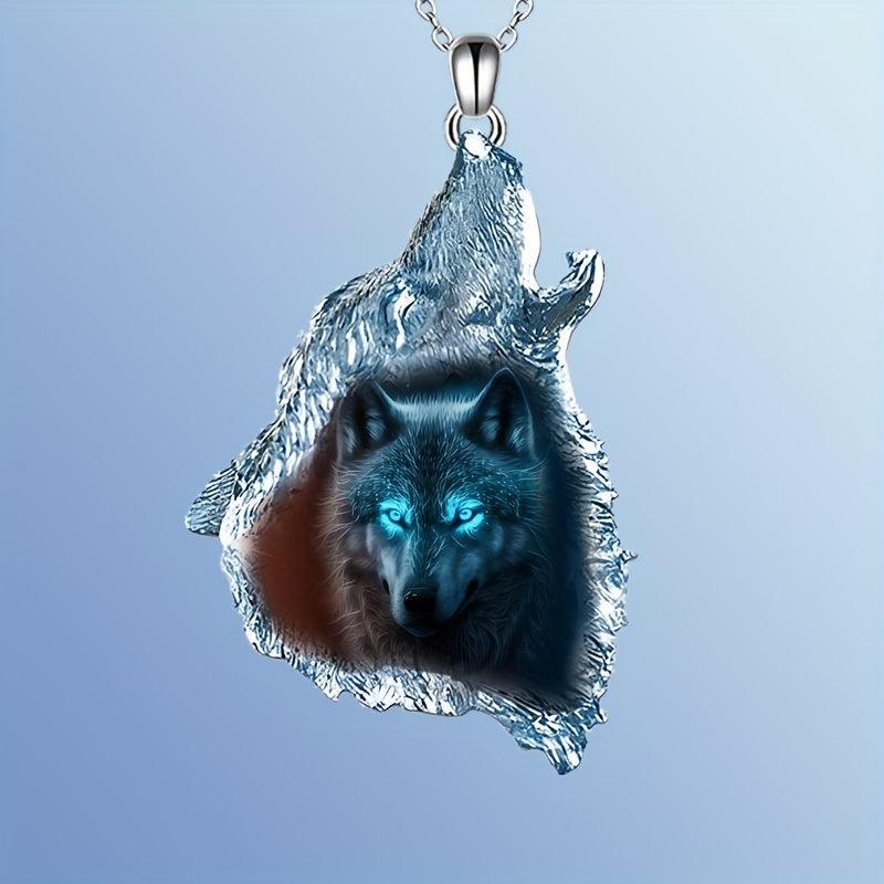 Forest Wolf Pendant Necklace Punk Hip Hop Animal Wolf Necklace