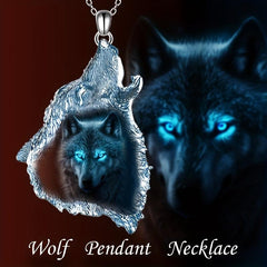 Forest Wolf Pendant Necklace Punk Hip Hop Animal Wolf Necklace