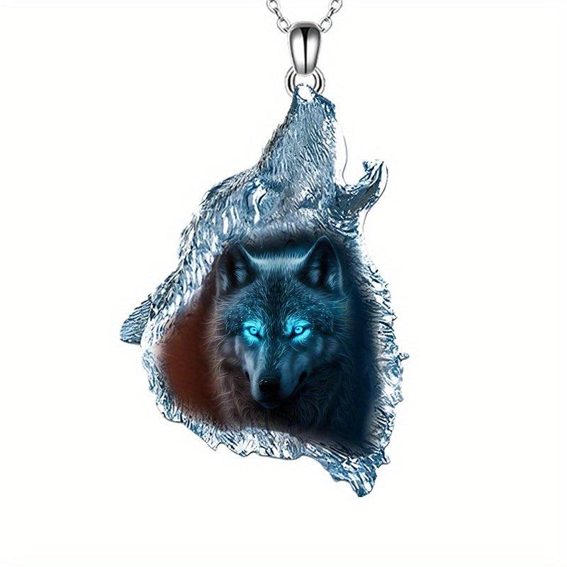 Forest Wolf Pendant Necklace Punk Hip Hop Animal Wolf Necklace