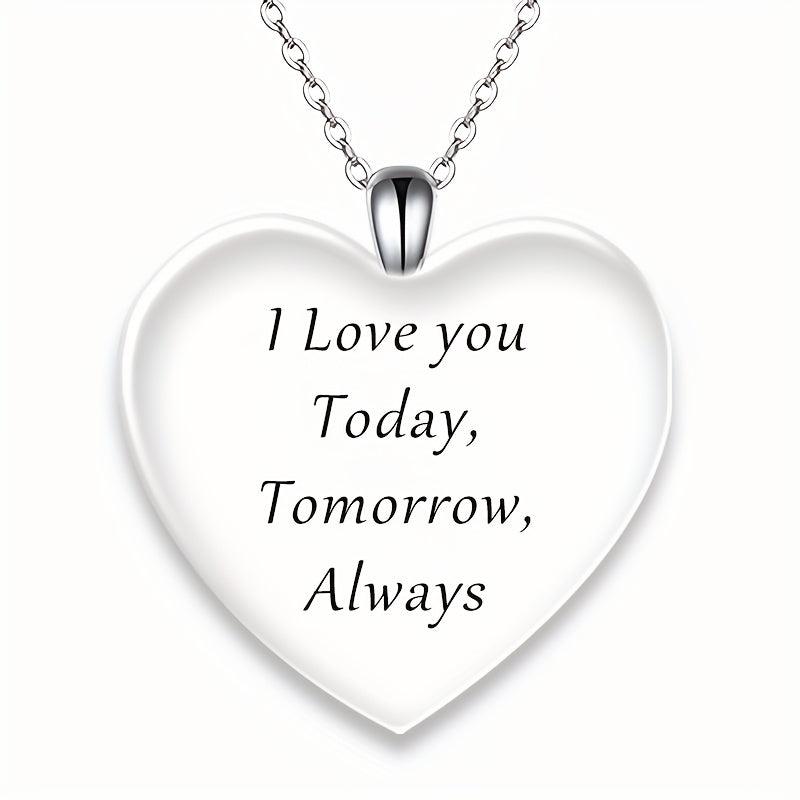Vintage Heart Mother Daughter Pendant Necklace Toy for Kids Anniversary Gift