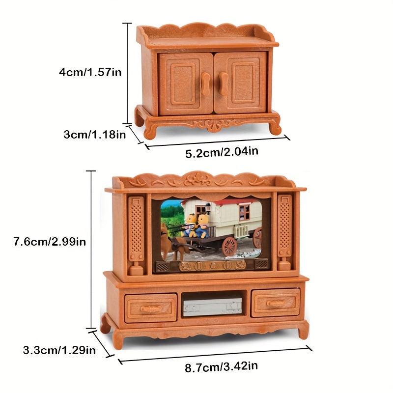 63pcs Dollhouse Micro Mini Living Room Set Educational Decoration Simulation