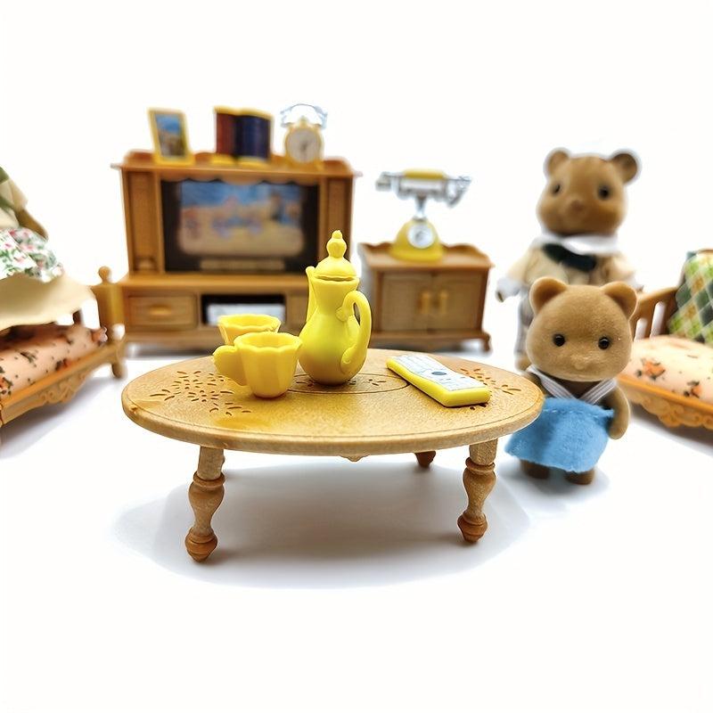 63pcs Dollhouse Micro Mini Living Room Set Educational Decoration Simulation