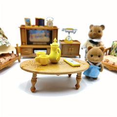 63pcs Dollhouse Micro Mini Living Room Set Educational Decoration Simulation