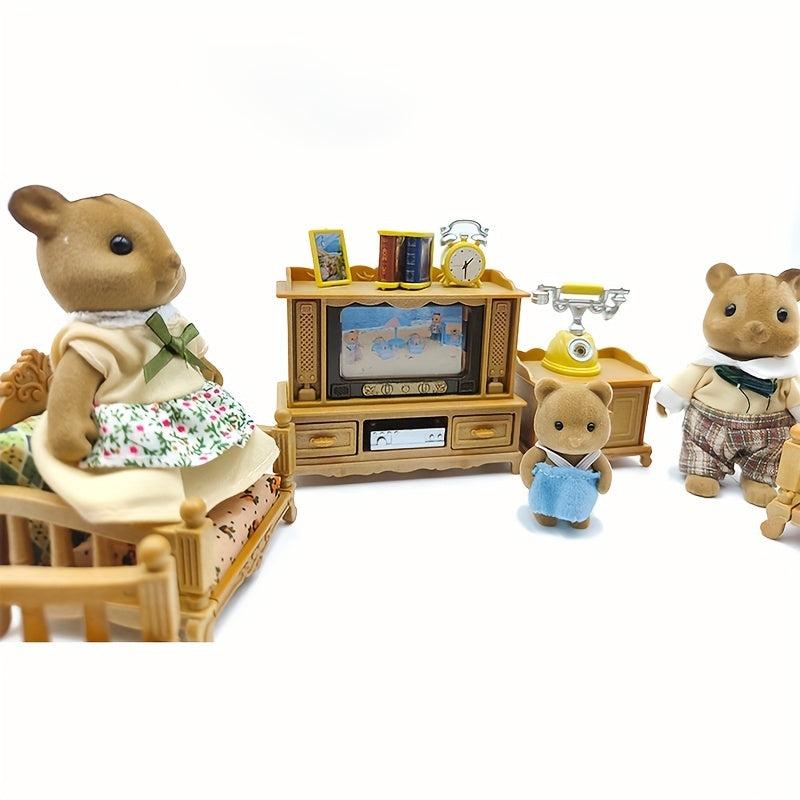 63pcs Dollhouse Micro Mini Living Room Set Educational Decoration Simulation
