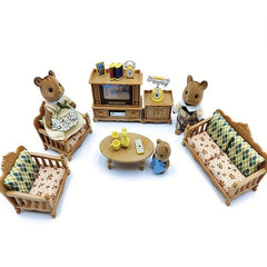 63pcs Dollhouse Micro Mini Living Room Set Educational Decoration Simulation