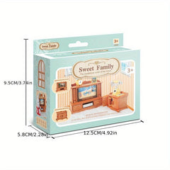 63pcs Dollhouse Micro Mini Living Room Set Educational Decoration Simulation