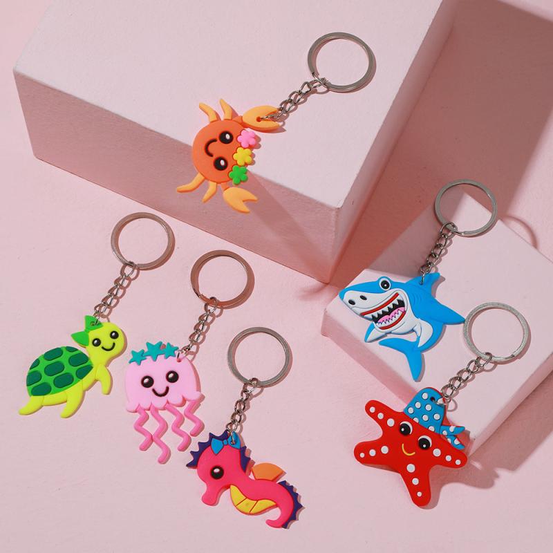 Set of 12 Marine Animal Keychains