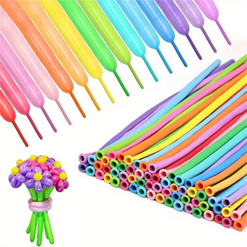 60pcs Long Strip Balloons Brighten Any Occasion Rainbow Latex Magic Balloons