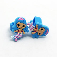12 Mermaid Rings Set - Cute Under The Sea Party Favors