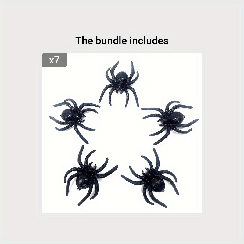 Mini Plastic Spider Toys Set of 5 Halloween Decoration Accessories