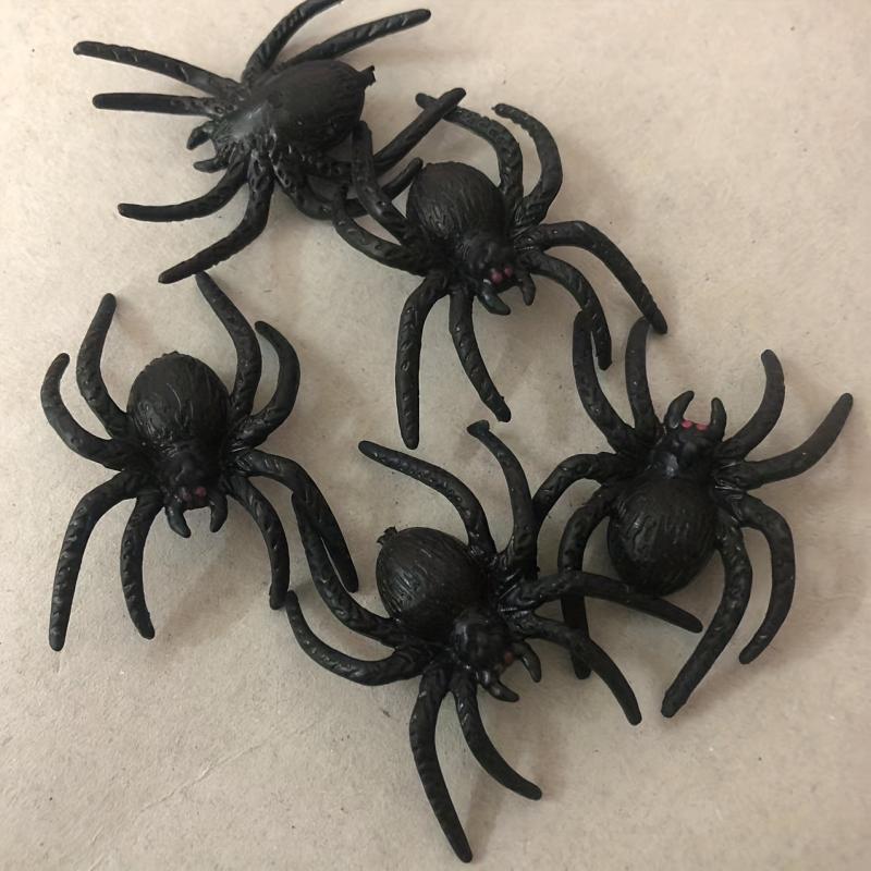Mini Plastic Spider Toys Set of 5 Halloween Decoration Accessories