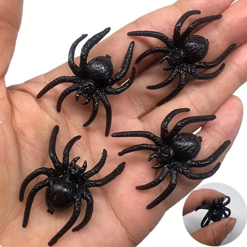 Mini Plastic Spider Toys Set of 5 Halloween Decoration Accessories